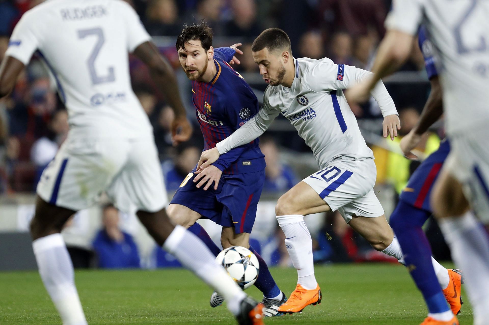 Messi and Hazard (L to R) - Source: Getty